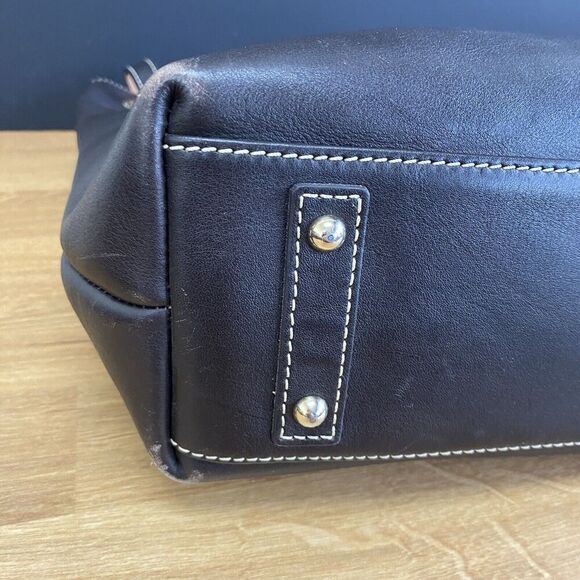 Dooney and Bourke Portofino Grommet Shopper Brown Clean SEE Gold Hardware - Picture 7 of 16